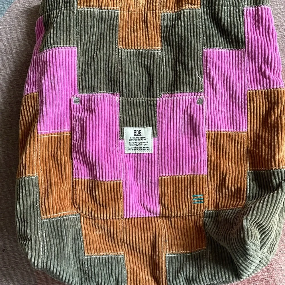 BDG Patchwork Tote Bag - Pink, Green, and Brown - Picture 7 of 14